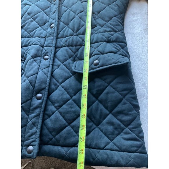 Ralph Lauren Women's Sz.Large Quilted Navy Parka Jacket hooded Mid length - Picture 4 of 11